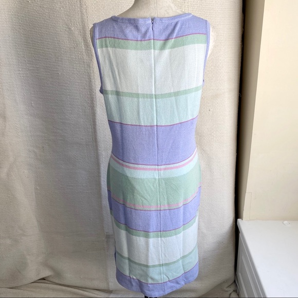 St. John 12 Pastel Striped Santana Knit Tank Dress - Picture 2 of 8